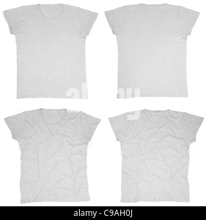 Blank gray t-shirts front and back Stock Photo