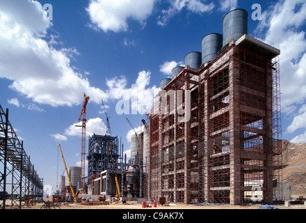 Cement plant under construction, Bishah, Saudi Arabia Stock Photo