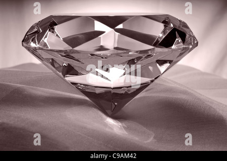 Diamond or Amethyst on Satin. Stock Photo