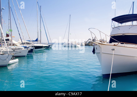 Luxury yachts in Formentera marina near ibiza Stock Photo