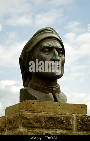 Bronze portrait of Dante Alighieri, Poppi Stock Photo