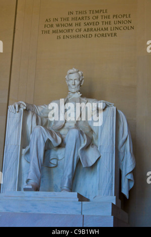 Photograph of the Lincoln Memorial located on the National Mail in Washington DC Stock Photo