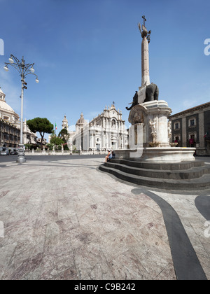 Piazza Duomo in Catania meeting place for tourists and locals Stock Photo