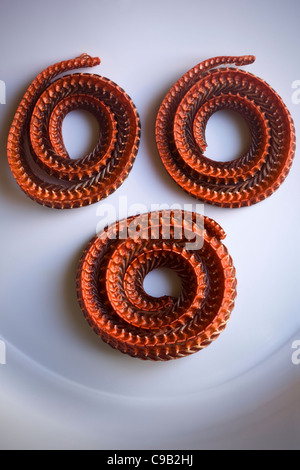 Dried River Snakes as sold at food markets in Cambodia -  An example of the strange or weird food eaten by people around the world Stock Photo