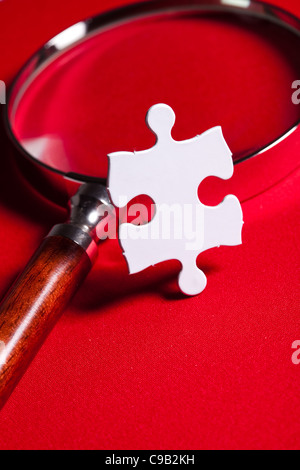 White Blank Puzzle, business concept of Solution Stock Photo
