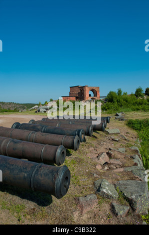 Ruins of old Russian Bomarsund fortress on Åland islands in Finland Stock Photo