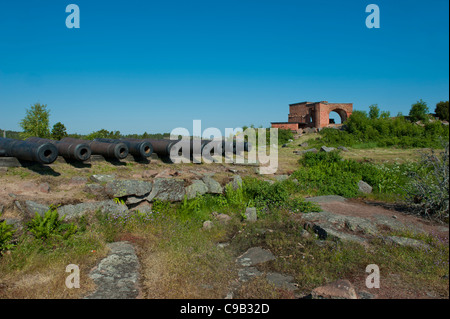 Ruins of old Russian Bomarsund fortress on Åland islands in Finland Stock Photo