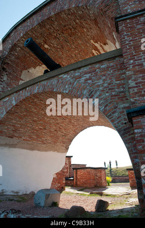 Ruins of old Russian Bomarsund fortress on Åland islands in Finland Stock Photo