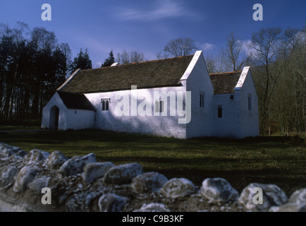 The reconstructed church of Llandeilo Tal Y Bont National History Museum St Fagans Near Cardiff South Wales UK Stock Photo