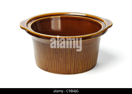 Two Ceramic Cooking Pots On White Background Stock Photo, Picture and  Royalty Free Image. Image 45074387.