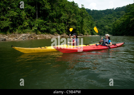 Kayak at Chagres River, Panama, Central America Stock Photo