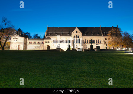 The Imperial Palace in Goslar at night, Harz, Lower Saxony, Germany, Europe Stock Photo