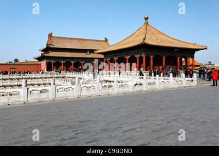 View of the Hall of Central Harmony (Zhonghedian), Forbidden City, Beijing, China Stock Photo