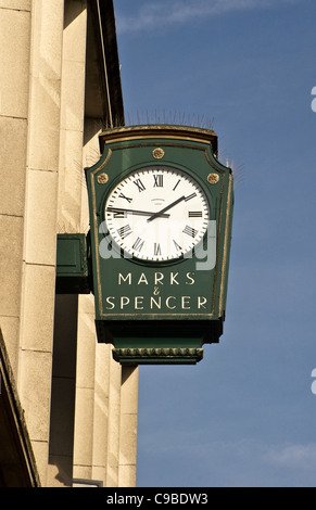 Marks and Spencer store clock, St Albans, Hertfordshire, England, UK Stock Photo
