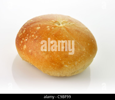 a fresh breakfast roll on a white background Stock Photo