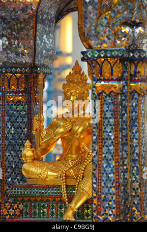 Statue of the Hindu God Brahma at the Erawan Shrine in Bangkok, Thailand Stock Photo