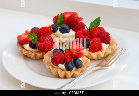 FRESH FRUIT TARTLETS Stock Photo