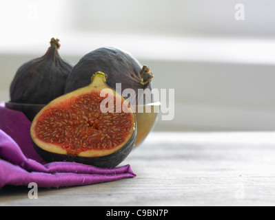 Figs in bowl, close up Stock Photo