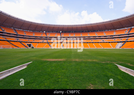 JOHANNESBURG South Africa. 28 MARCH: soccer city the stadium that will host the first and final match of world cup 2010 is just completed. View of the field Stock Photo