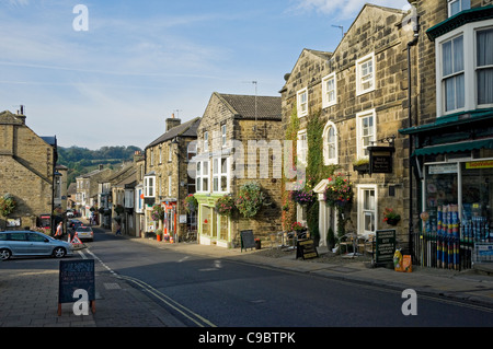 Stores shops on the High Street Pateley Bridge Pateley Bridge Nidderdale North Yorkshire Dales England UK United Kingdom GB Great Britain Stock Photo