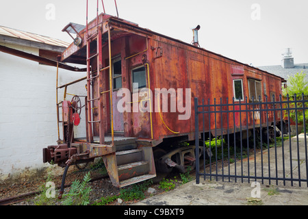 An abandoned train car sidetracked in Warrenton, Virginia. Stock Photo