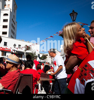 Gibraltar city center during Gibraltar National Day, 10 September 2011. Stock Photo