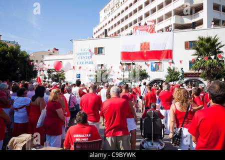 Gibraltar city center during Gibraltar National Day, 10 September 2011. Stock Photo