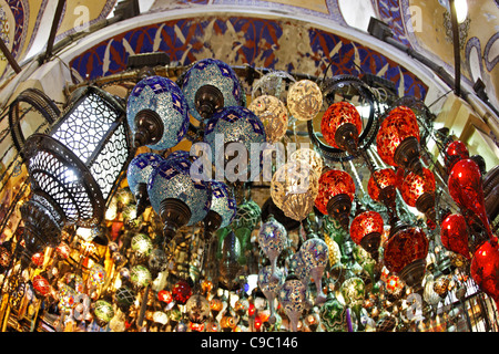 Turkish lamps, Grand Bazaar market , Istanbul, Turkey , Europe, Stock Photo