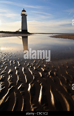 Point of Ayr Lighthouse, Talacre Beach, Flintshire, Wales Stock Photo