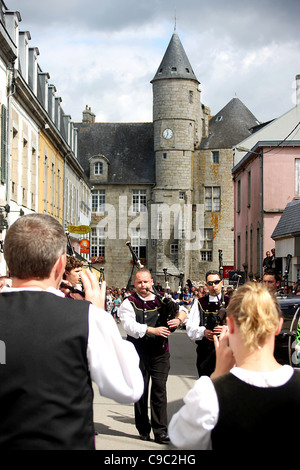 The annual Fête des Brodeuses, or Embroiderer's Festival, in Pont-l’Abbé, Finistère, Brittany, France. Stock Photo