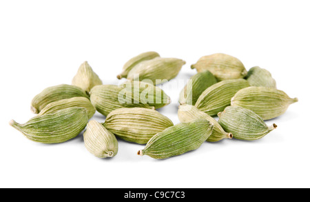 Cardamom isolated on white background. Macro Stock Photo