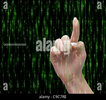 The motion of the numbers on the monitor Stock Photo