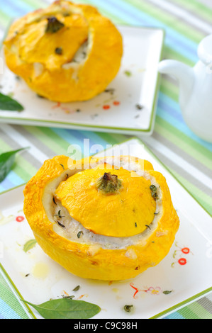 Stuffed pattypan squash Stock Photo