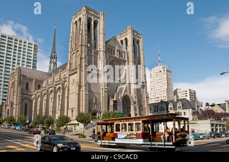 Grace Cathedral San Francisco  California United States of America American USA Town City Stock Photo