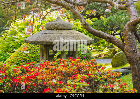 Stone Lantern, Japanese Tea Garden, San Francisco Stock Photo