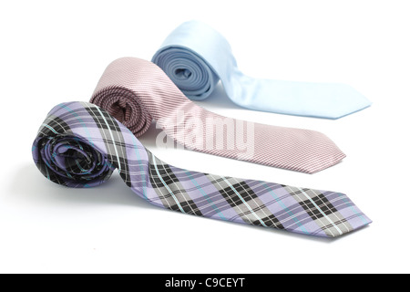 Ties isolated on white bg Stock Photo
