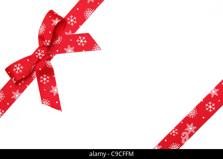 Red ribbon bow isolated on white Stock Photo