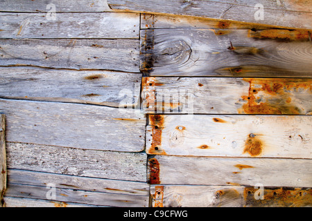 aged weathered wood texture in a beach shore Stock Photo