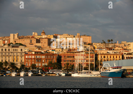 View from the port over Cagliari, Sardinia, Italy. Stock Photo