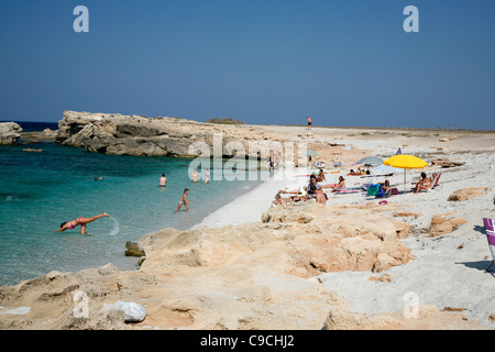 Is Arutas beach on the Sinis peninsula, Sardinia, Italy. Stock Photo