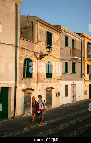 The promenade along the city walls, Alghero, Sardinia, Italy. Stock Photo