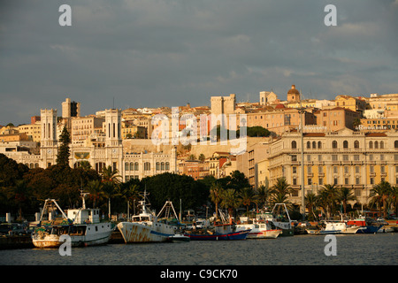 View from the port over Cagliari, Sardinia, Italy. Stock Photo