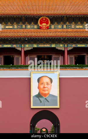 Chairman Mao's portrait on Tiananmen Tower Gate of Heavenly Peace, Beijing, prc , people's republic of china, Asia Stock Photo
