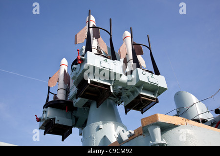 Seacat missiles system at The Historic Dockyard Chatham Stock Photo