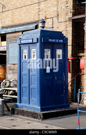 Doctor Who Police box at The Historic Dockyard Chatham Stock Photo