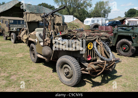 A heavily armed US Army jeep on display at the 2011 War & Peace Show at Hop Farm, Paddock Wood, Kent, UK. Stock Photo