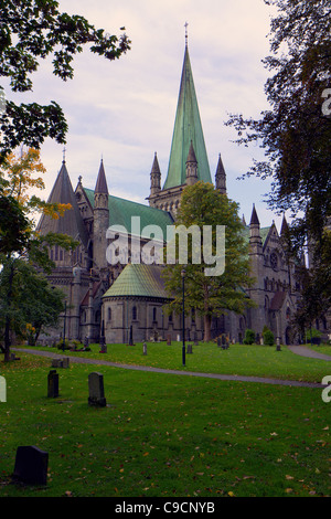 Nidarosdomen cathedral has a history dating back to the origin of Trondheim in 9787bc Stock Photo