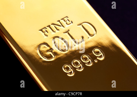 Gold ingot Stock Photo