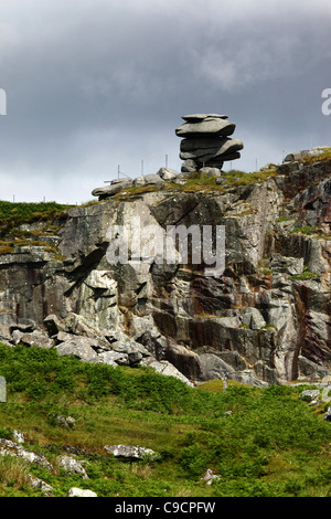 The Cheesewring rock formation and quarry , near Minions , Bodmin Moor , Cornwall , England Stock Photo