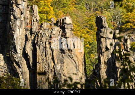 Steep granite walls, Bode Valley Nature Reserve, Germany Stock Photo